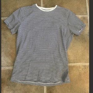 H&M striped slim fit tee nave and white size M